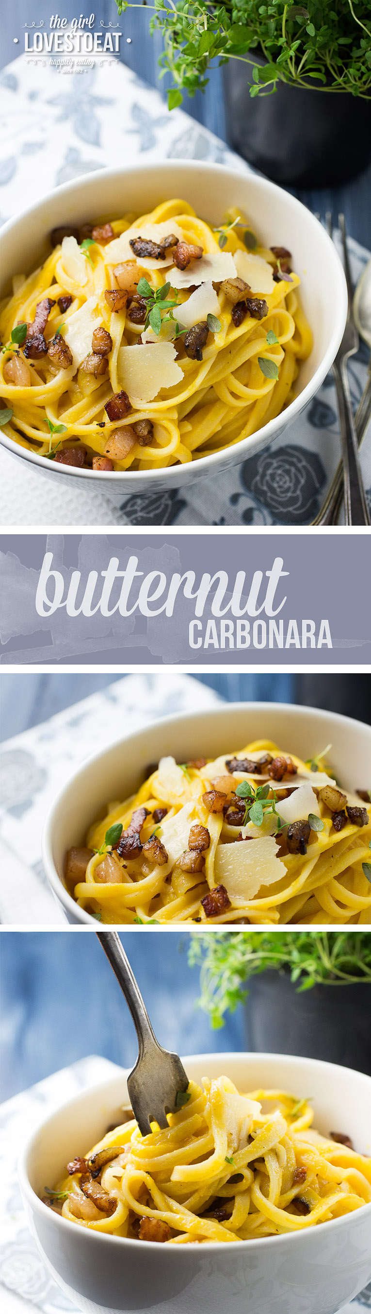 Butternut Squash Carbonara {thegirllovestoeat.com}