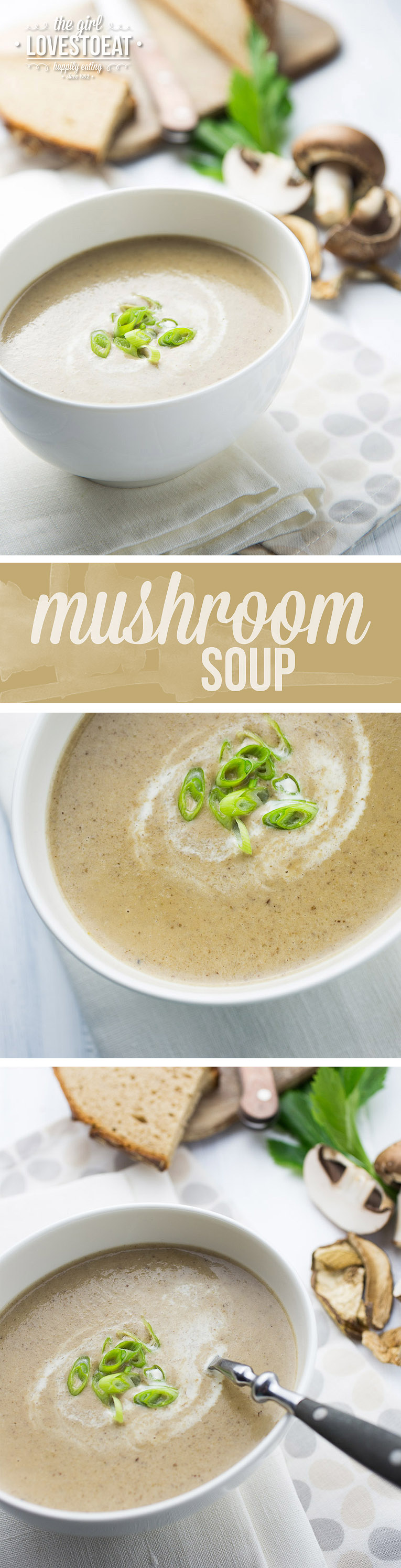 Creamy Mushroom Soup {thegirllovestoeat.com}