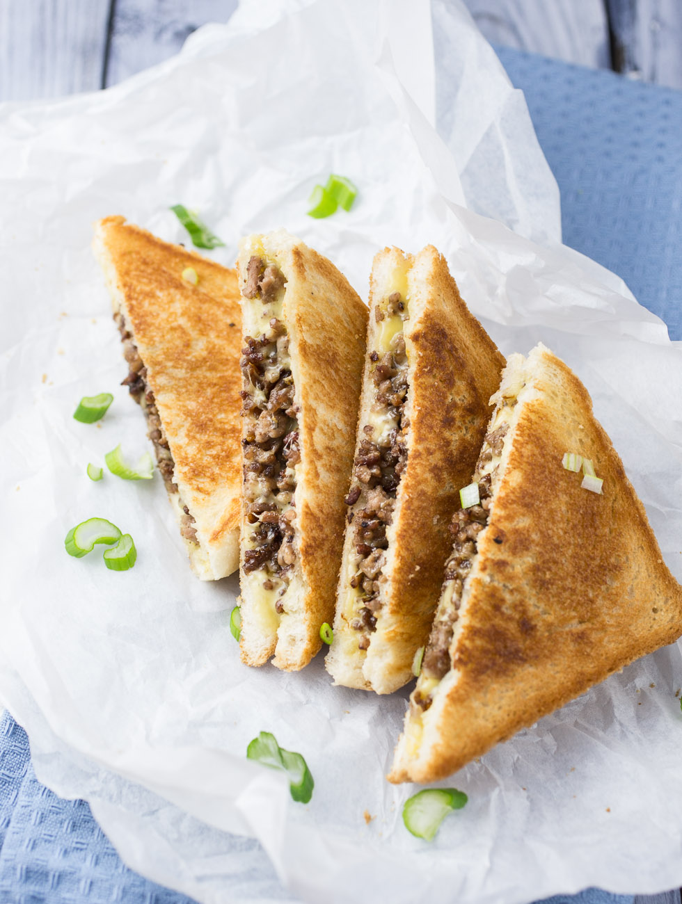 Ground Beef Grilled Cheese Sandwich