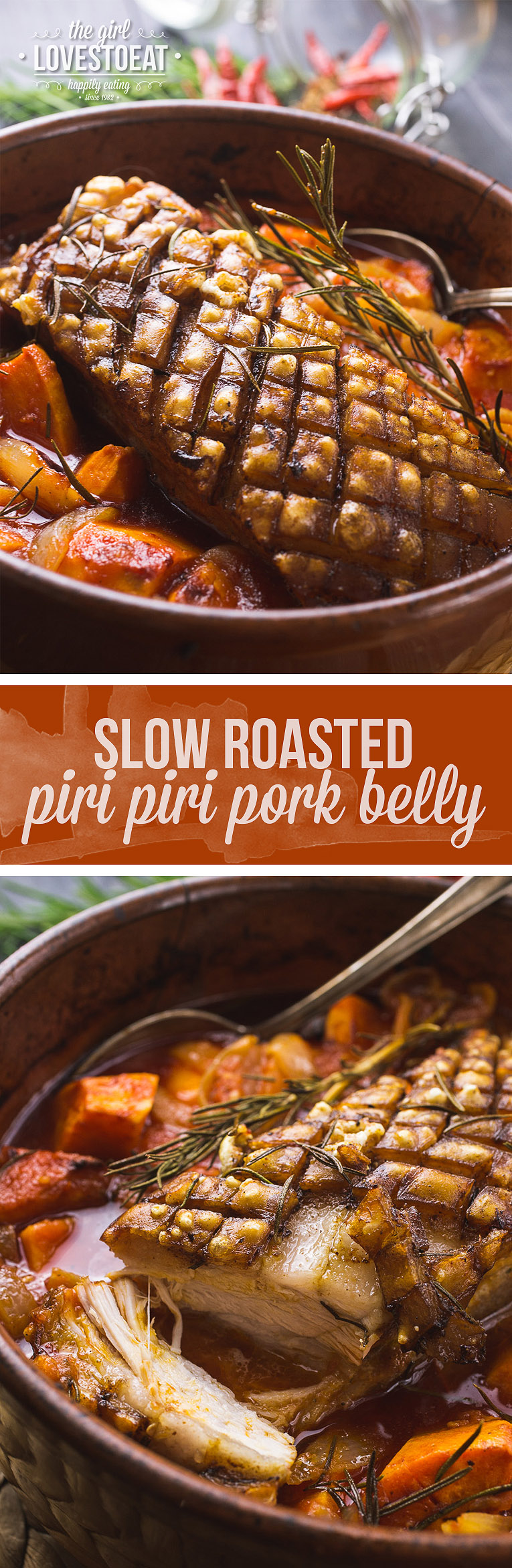 Slow roasted piri piri pork belly { thegirllovestoeat.com }