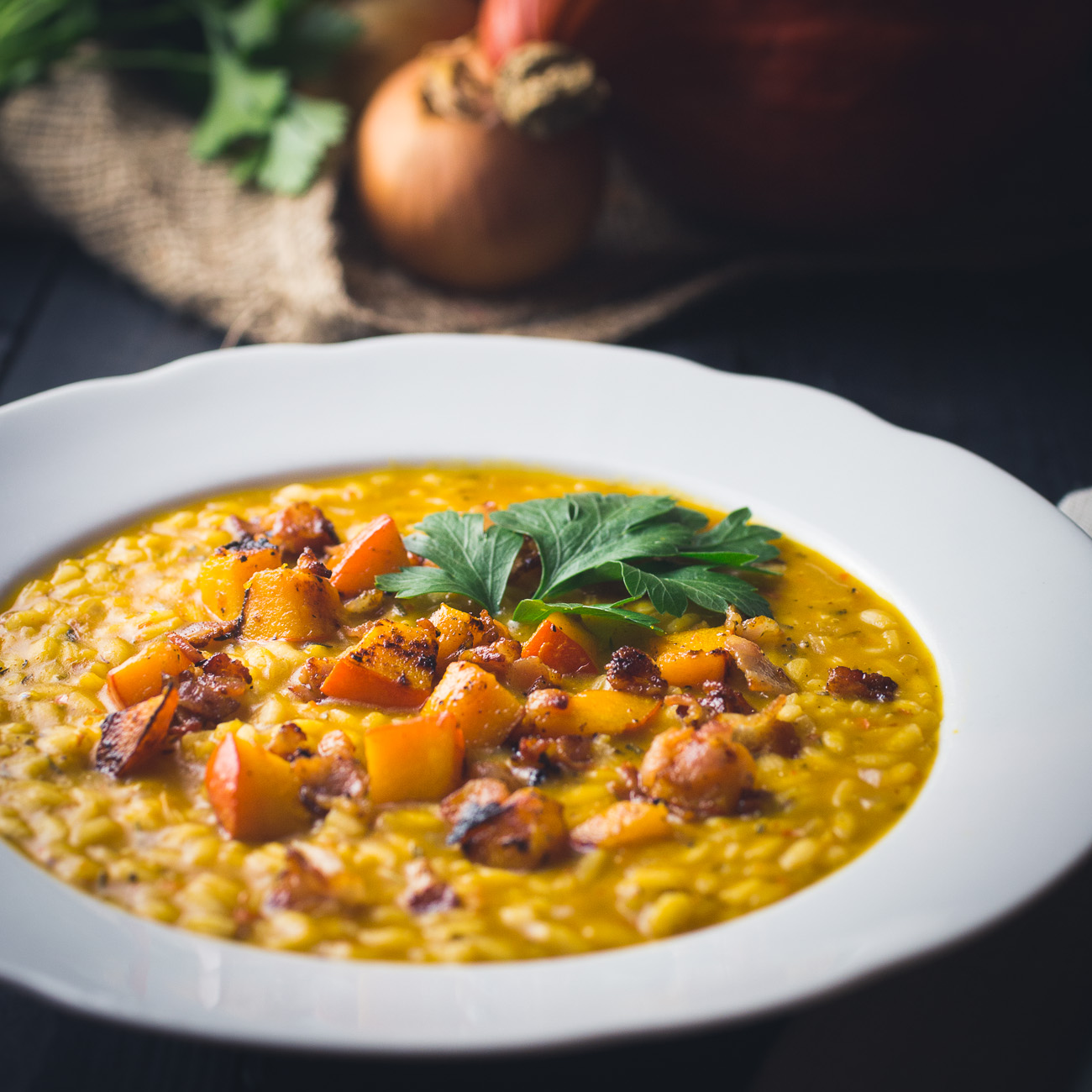 Pumpkin Risotto { thegirllovestoeat.com }