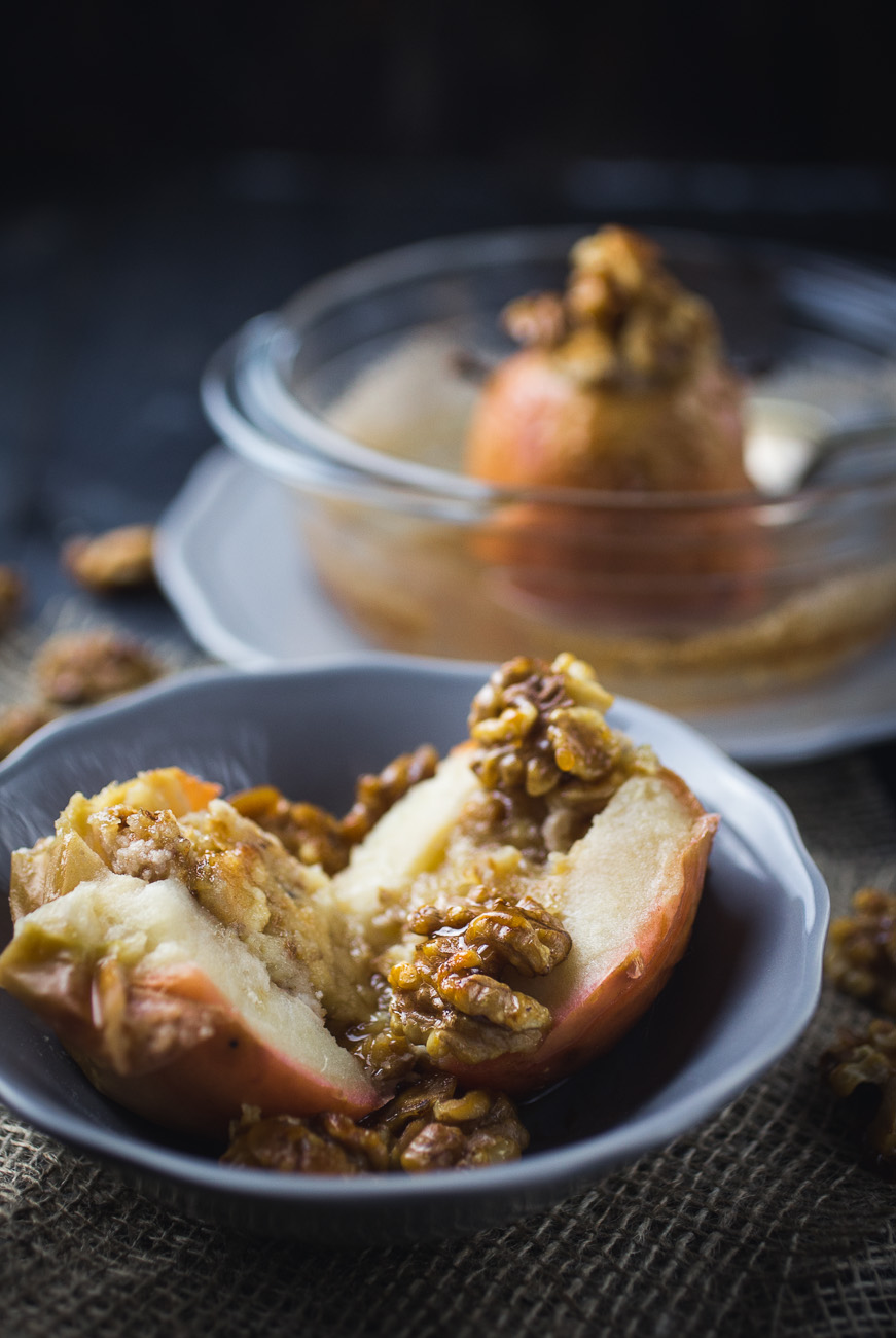 Baked apples with candied walnuts { thegirllovestoeat.com }