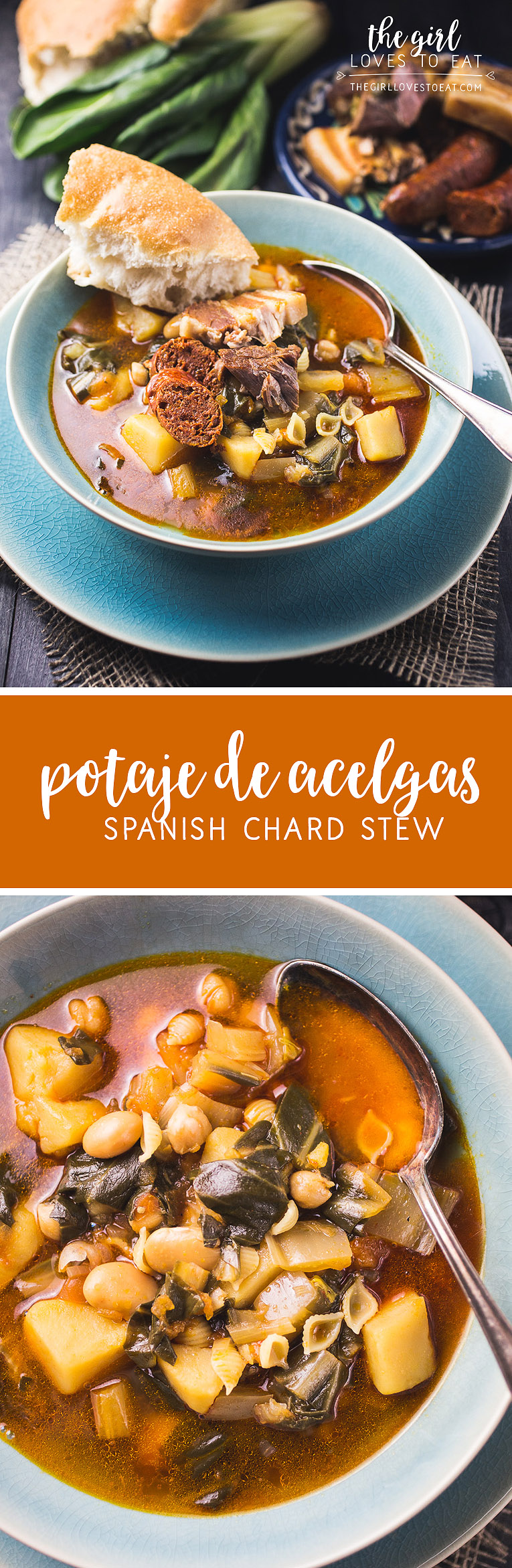 Potaje de acelgas - Spanish Chard Stew { thegirllovestoeat.com }