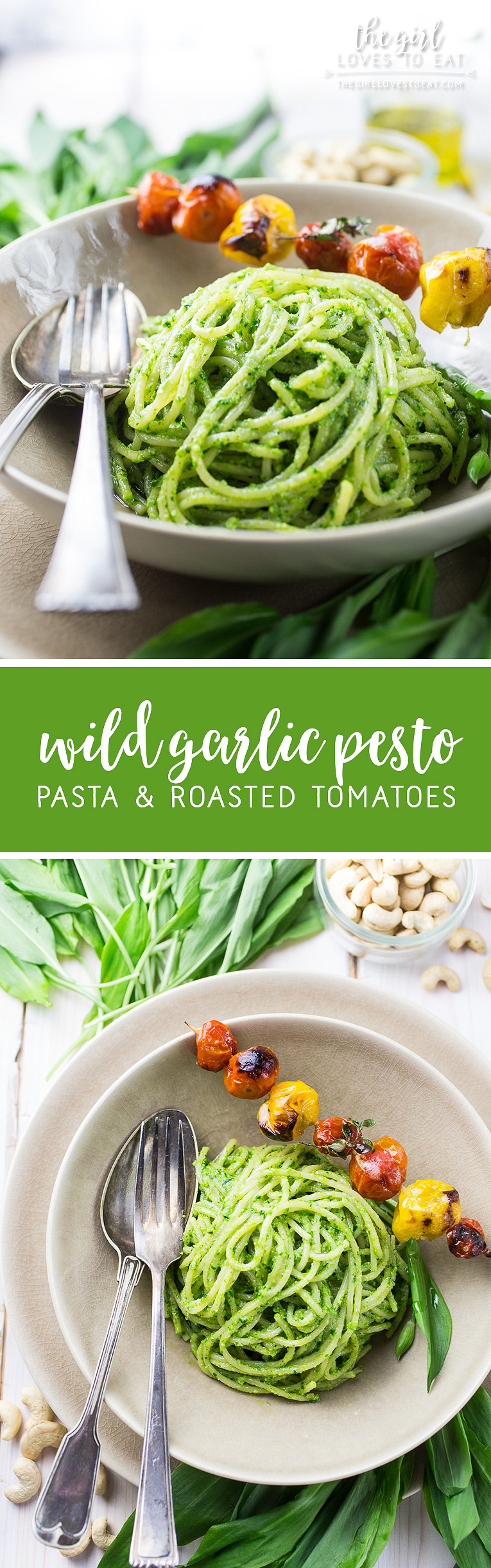 Wild garlic pesto pasta { thegirllovestoeat.com }