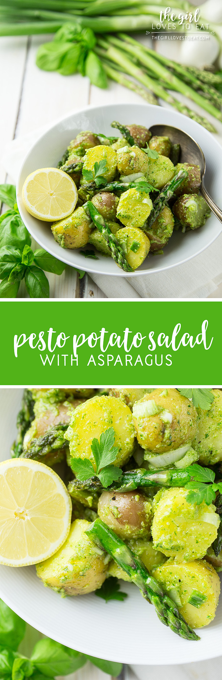 Pesto Potato Salad with Asparagus { thegirllovestoeat.com }
