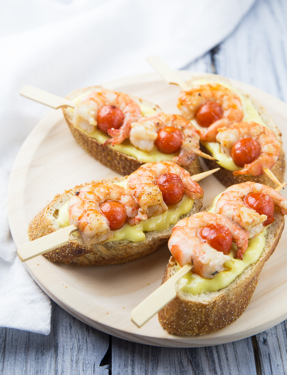 Gambas Aioli Tostas { thegirllovestoeat.com }