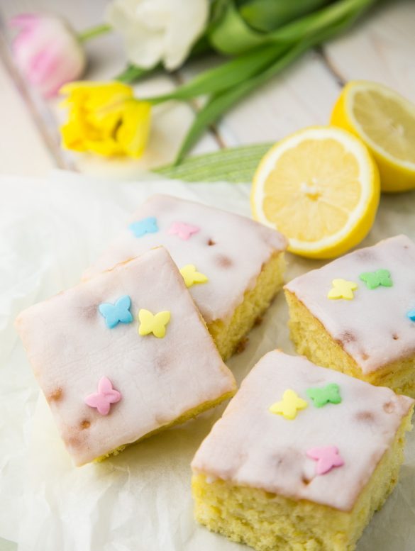 Lemon Drizzle Cake Bars The Girl Loves To Eat