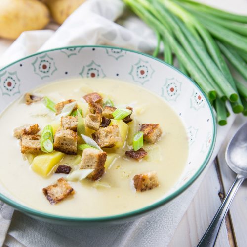 Potato Soup With Croutons The Girl Loves To Eat