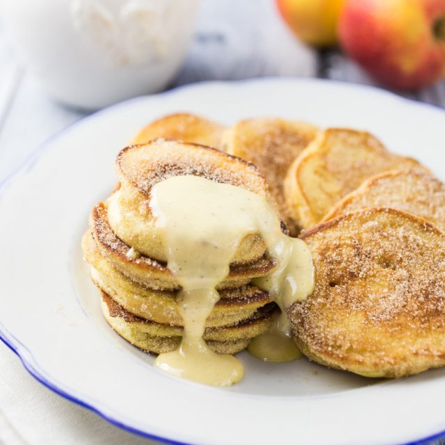 Apple beignets with vanilla sauce | The Girl Loves To Eat