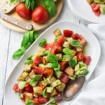 Tomato Avocado Panzanella { thegirllovestoeat.com }