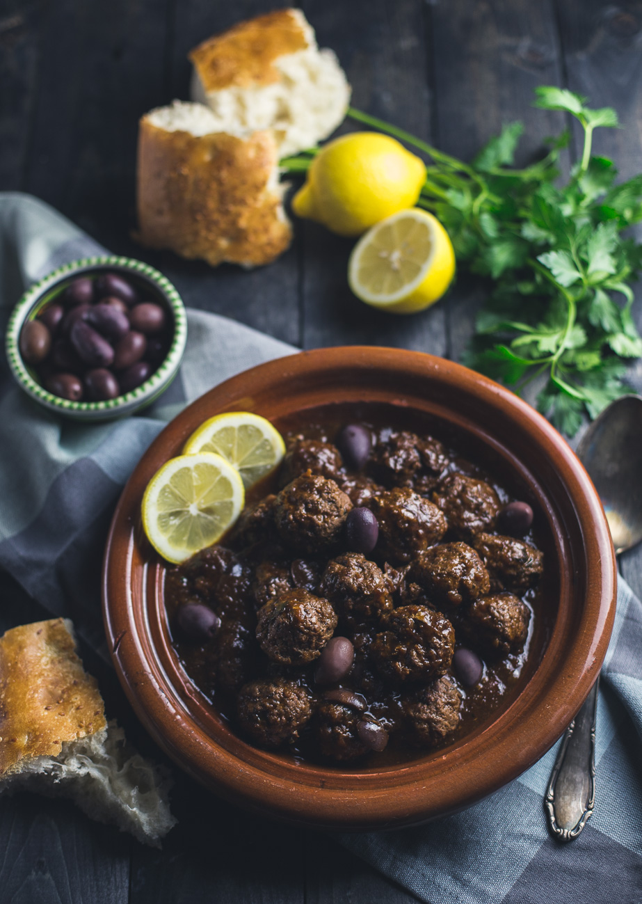 Lamb Meatballs with Lemon and Olives { thegirllovestoeat.com }